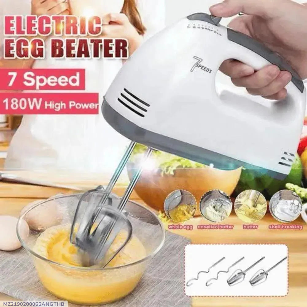 Electric Egg Beater 7 Speed 180W White ABS