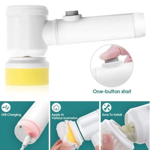 Electric Spin Scrubber White ABS Multi-Functional