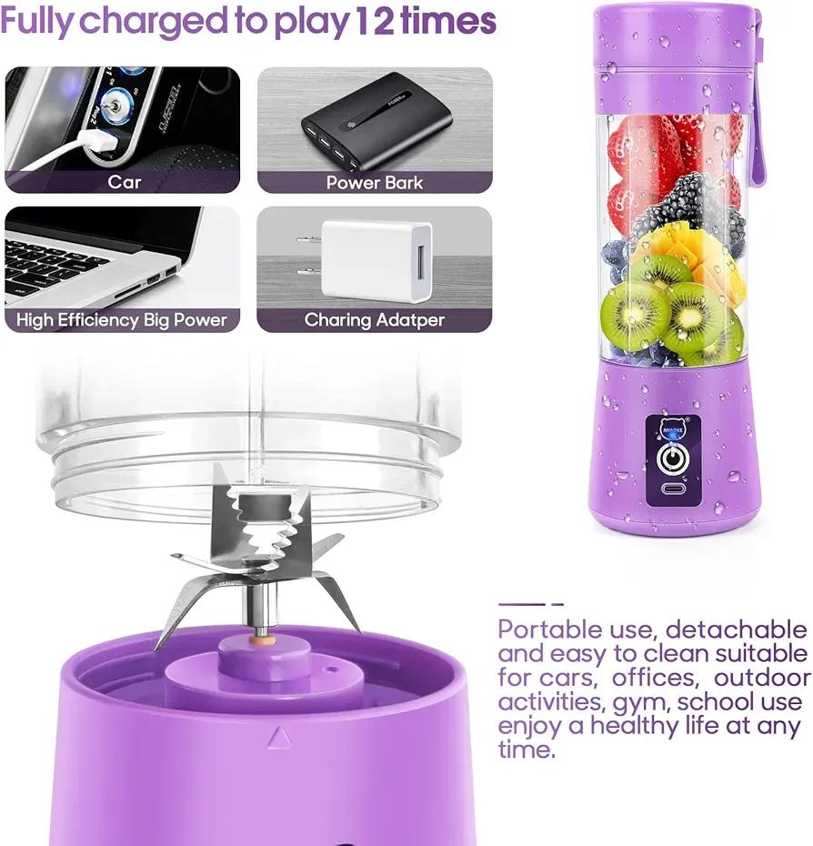 Purple Electric Juicer Blender for Home & Office